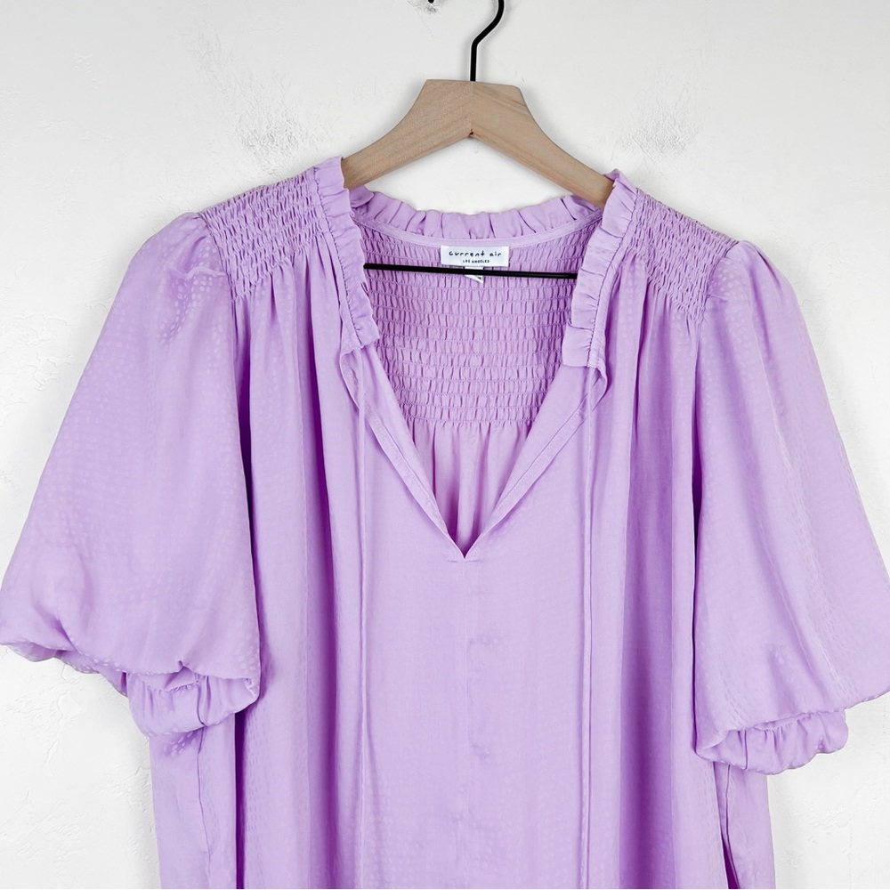 Current Air Thalia Split Neck Smocked Lavender Pi… - image 8